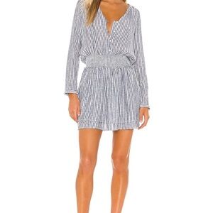 Rails Jasmine striped linen blend mini blue/white Dress size medium GUC